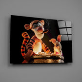 Cartoon luxury cinematic glass wall art in creative-agency reception
