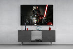 Pop-graffiti sci-fi cinematic glass wall art in entertainment den