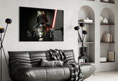 ATM-chest Vader cinematic glass wall art in streetwear-boutique entry