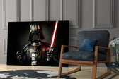 Money-machine Vader cinematic glass wall art in private library reading nook