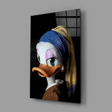 Cartoon art history pop cinematic glass wall art in feminine-luxe walk-in closet