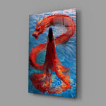 East Asian fantasy cinematic glass wall art in family room