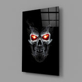 Dark fantasy heavy metal cinematic glass wall art in teen alt-rock-fan bedroom