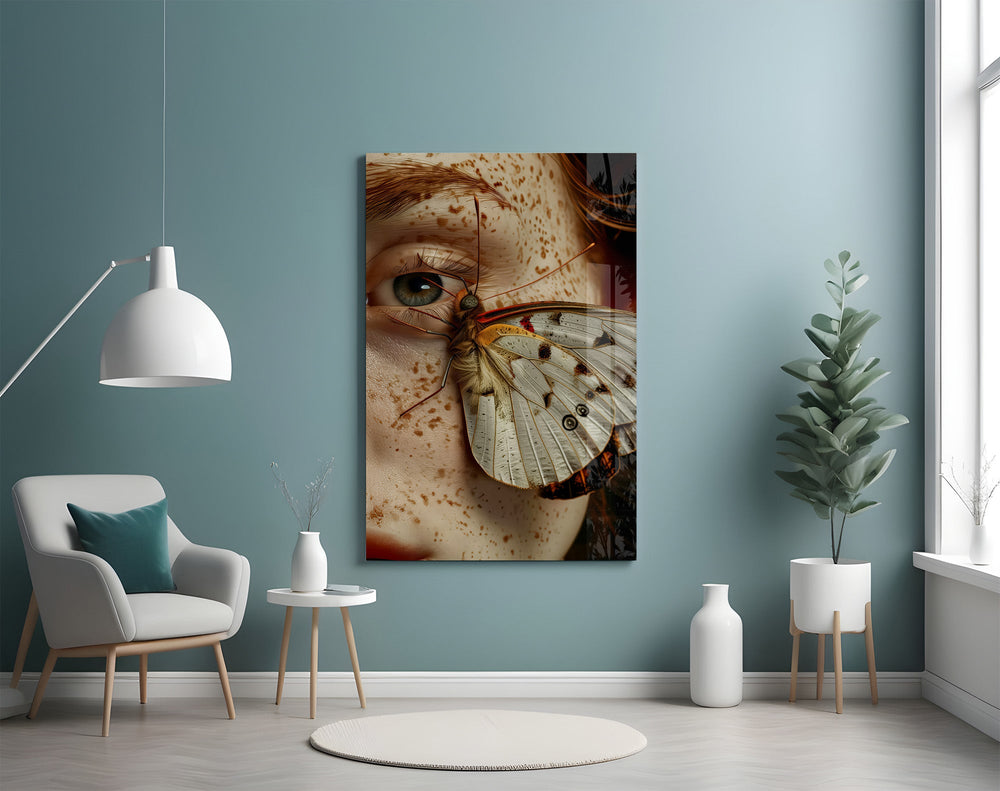 Surreal-beauty cinematic glass wall art in wellness studio