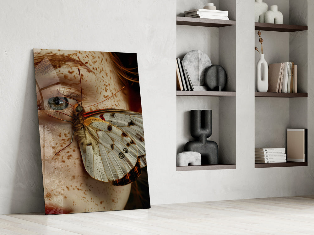 Editorial macro cinematic glass wall art in private library reading nook