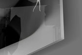 White serpent crown cinematic glass wall art in creative-agency reception