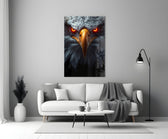 Cinematic concept-art cinematic glass wall art in heritage stairwell