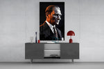Presidential vector cinematic glass wall art in formal sitting room