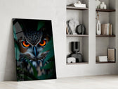 Wildlife portrait cinematic glass wall art in masculine-luxe study