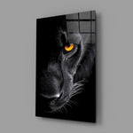 Apex-predator wildlife cinematic glass wall art in luxury-watch boutique entry