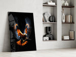 Wildlife photography cinematic glass wall art in mountain-cabin great room