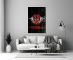 Oni-Spirit poster cinematic glass wall art in heritage stairwell