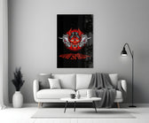 Oni-Spirit poster cinematic glass wall art in heritage stairwell