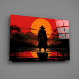 Bushido graphic novel cinematic glass wall art in martial-arts dojo