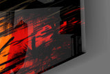 Ronin silhouette cinematic glass wall art in masculine-luxe study