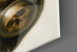 Top-hat Death cinematic glass wall art in tattoo-studio reception