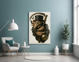 Macabre Reaper cinematic glass wall art in streetwear-boutique entry
