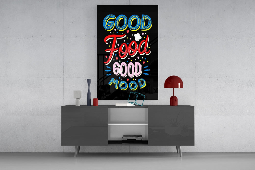 Kawaii kitchen cinematic glass wall art in light-filled atelier