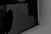 Trust-symbolism wolves cinematic glass wall art in private library