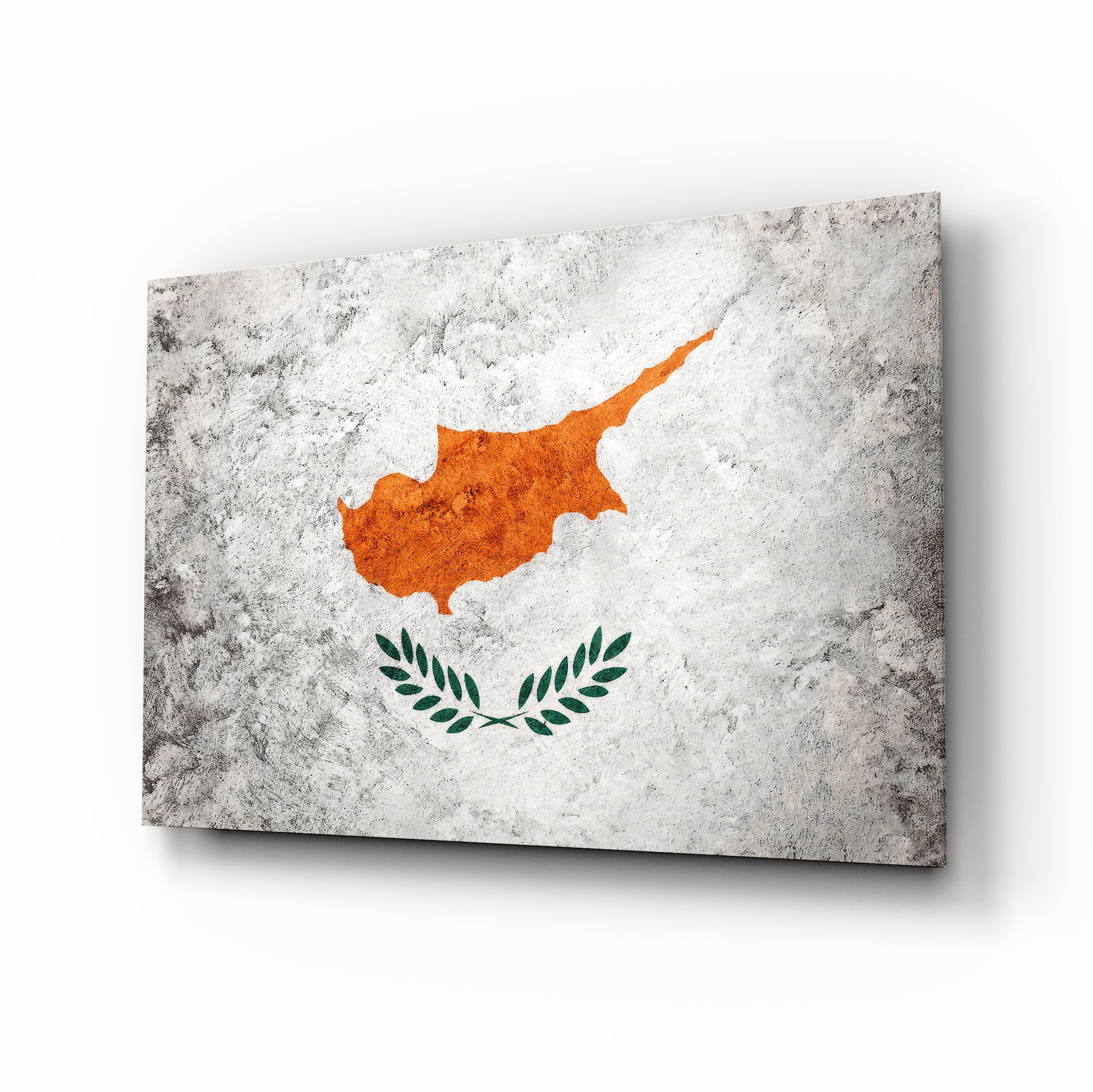 Albania grunge flag cinematic glass wall art over walnut console in heritage home