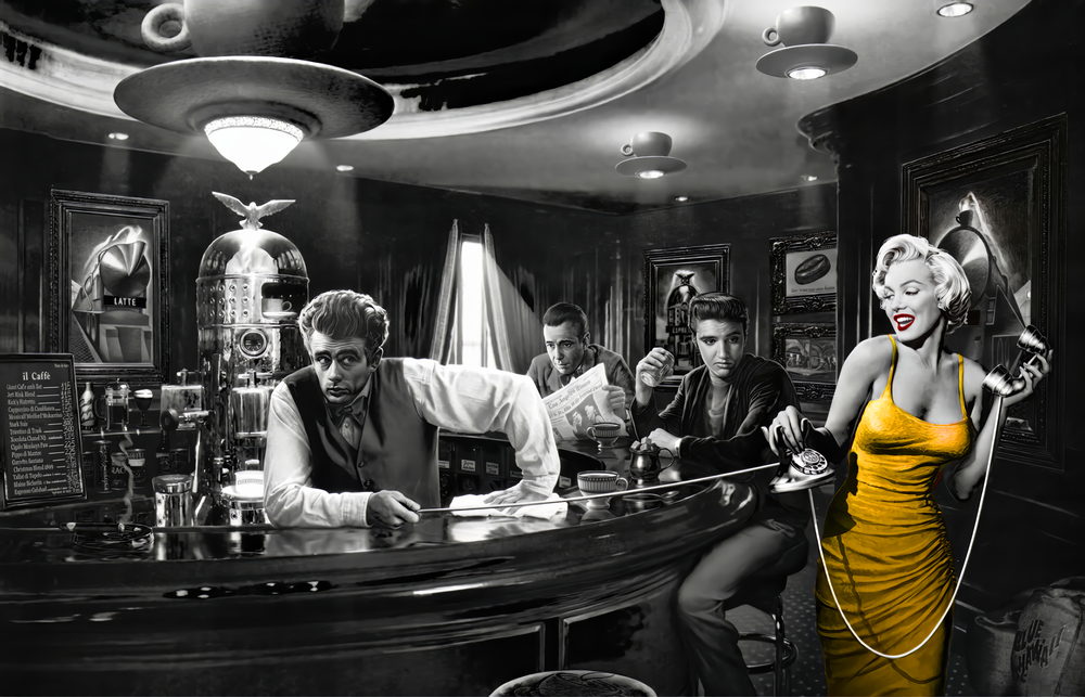 Klasik Hollywood Noir Cam Tablo