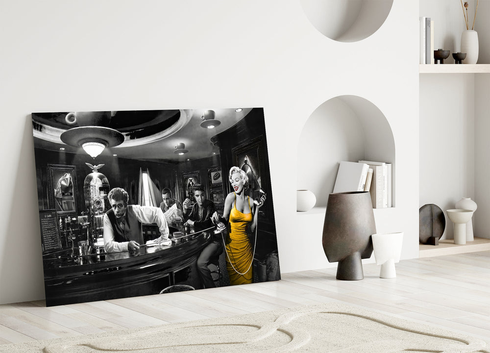 Designer Collection cinematic glass wall art in heritage stairwell