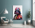 Sci-fi graffiti colorway cinematic glass wall art in creative-agency reception