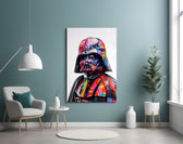 Sci-fi graffiti colorway cinematic glass wall art in creative-agency reception