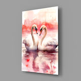 Romantic Valentine cinematic glass wall art in feminine-luxe boudoir