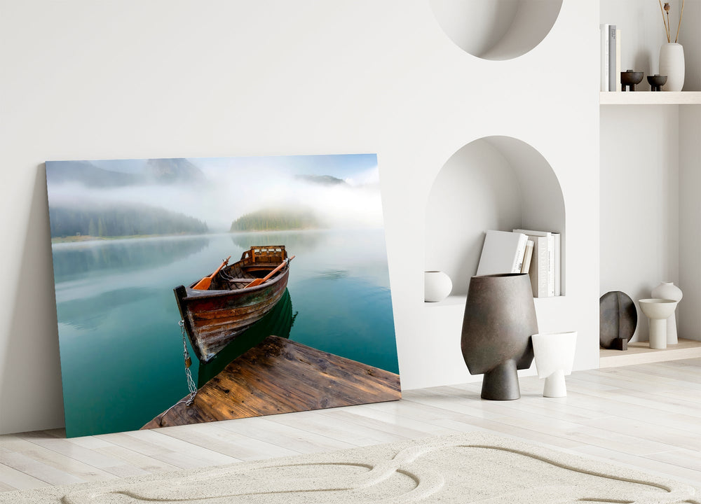 Ansel-Adams style cinematic glass wall art in heritage stairwell