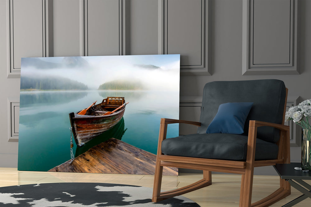 Hygge nature cinematic glass wall art in private library reading nook