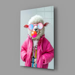 Anthropomorphic streetwear cinematic glass wall art in creative-agency reception