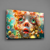 Fairy tale surreal fantasy cinematic glass wall art in child's whimsical bedroom