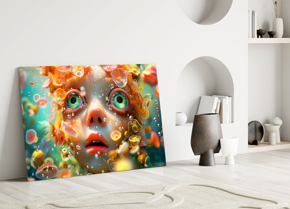 Burton stop-motion cinematic glass wall art in heritage stairwell