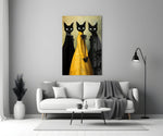 Gothic anthropomorphic cinematic glass wall art in heritage stairwell