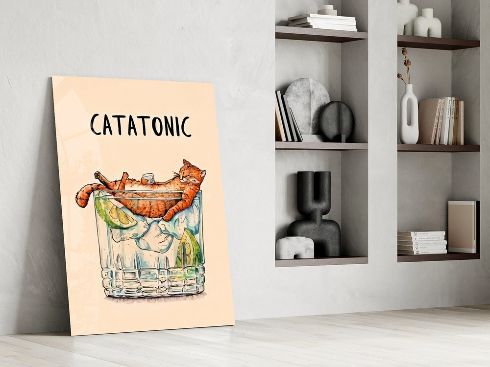 Bistro-cheer humor cinematic glass wall art in private library reading nook