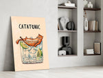 Bistro-cheer humor cinematic glass wall art in private library reading nook