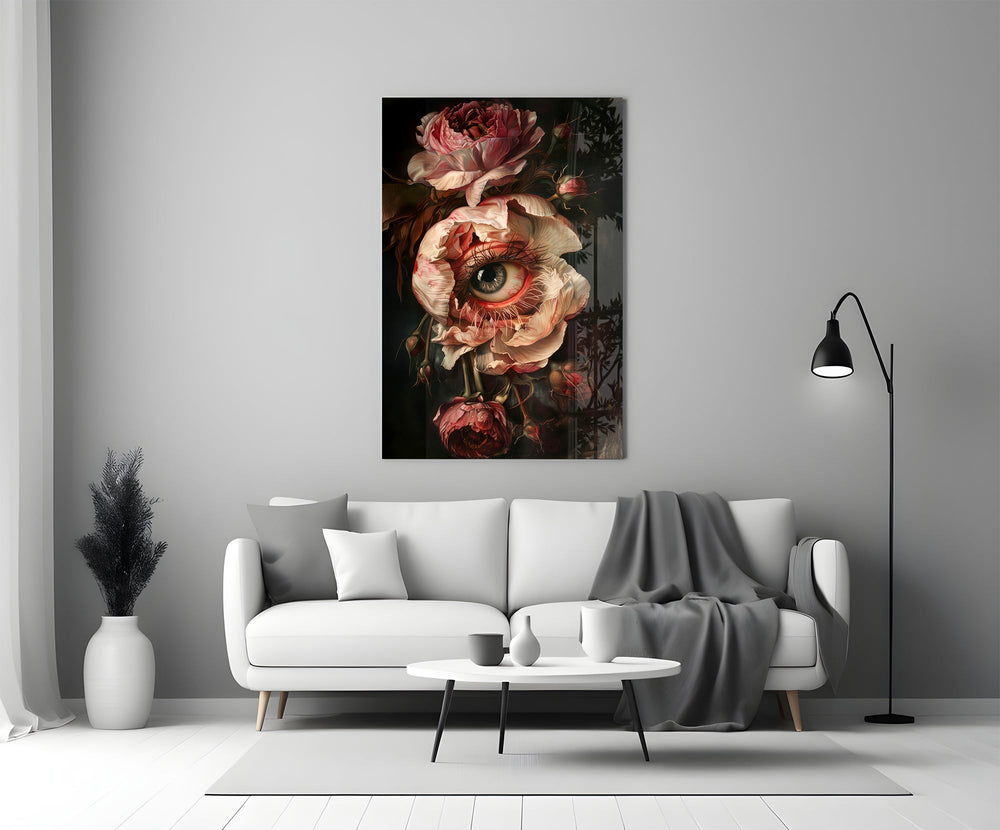 Hieronymus-Bosch style cinematic glass wall art in heritage stairwell