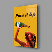 Pop Art celebration cinematic glass wall art in kitchen island