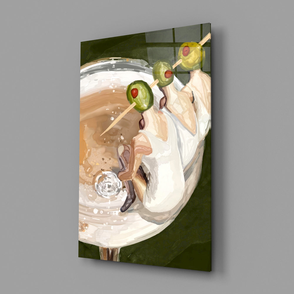 Kitchen pop cocktail cinematic glass wall art in kitchen island