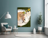 Martini and olives cinematic glass wall art in coffeeshop boutique
