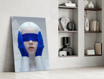 Editorial conceptual cinematic glass wall art in private library reading nook