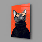Pop fashion editorial cinematic glass wall art in creative-agency reception