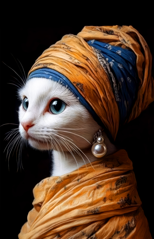 Asil Kedi Şaheseri Cam Tablo