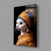 Cartoon art history pop cinematic glass wall art in feminine-luxe walk-in closet