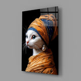 Cartoon art history pop cinematic glass wall art in feminine-luxe walk-in closet