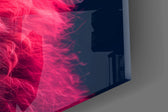 Bubblegum lion cinematic glass wall art in teen Y2K-fan bedroom
