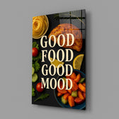 Kitchen pop food cinematic glass wall art in bistro dining room