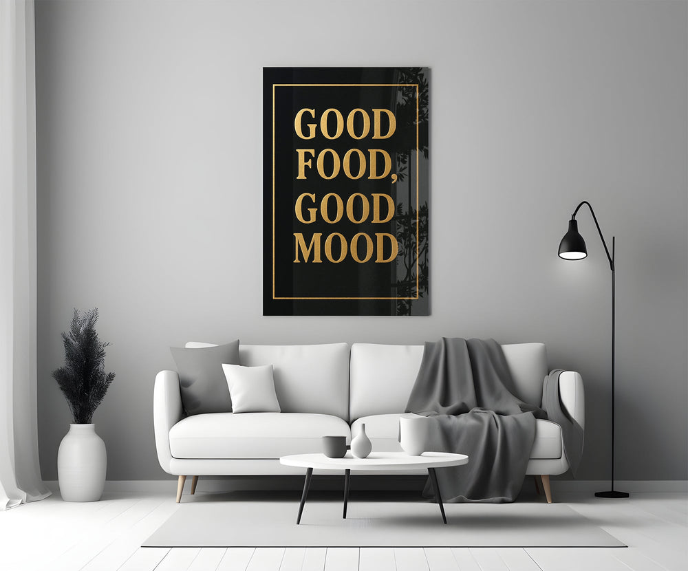 Fine-dining menu cinematic glass wall art in heritage stairwell