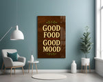 Rosemary-sprig signage cinematic glass wall art in chef's eat-in nook